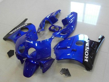 Billigste Honda CBR250RR MC22 Motorrad Verkleidung 1990-1998 - Blau Glanzendes Schwarz Weiss Aufkleber