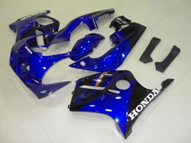 Billigste Honda CBR250RR MC22 Motorrad Verkleidung 1990-1998 - Blau Glanzendes Schwarz Weiss Aufkleber