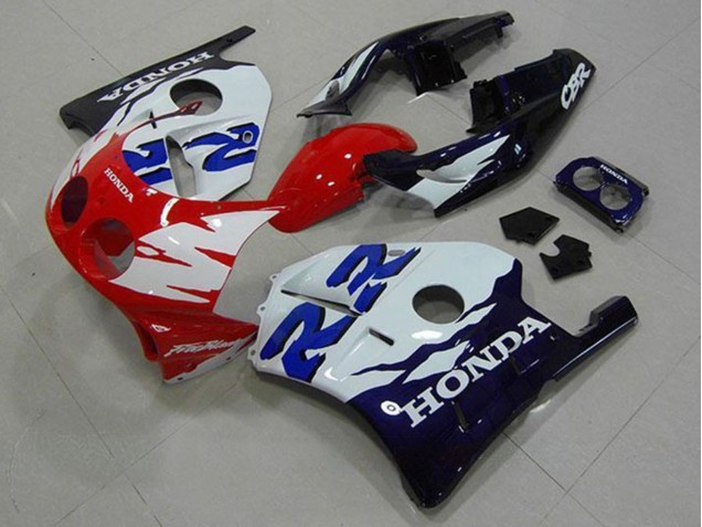 Billigste Honda CBR250RR MC22 Motorrad Verkleidung 1990-1998 - Weiss Rot Glanzendes Schwarz