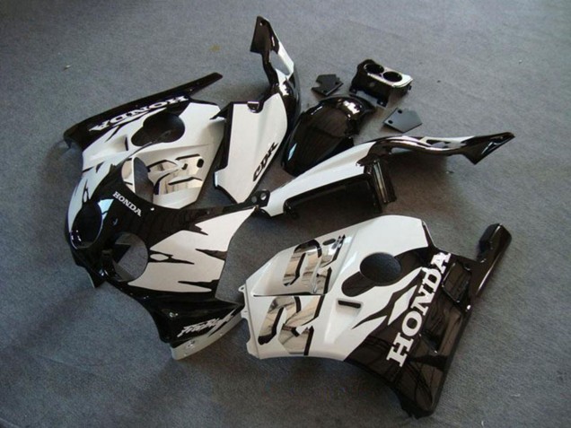 Billigste Honda CBR250RR MC22 Motorrad Verkleidung 1990-1998 - Weiss Glanzendes Schwarz