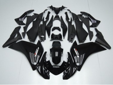 Billigste Honda CBR250RR Motorrad Verkleidung 2011-2015 - Glanzendes Schwarz Matt Schwarz