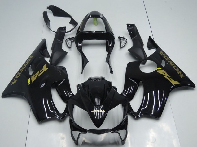 Billigste Honda CBR600 F4i Motorrad Verkleidung 2001-2003 - Glanzendes Schwarz Gold Aufkleber