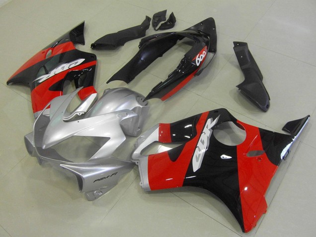 Billigste Honda CBR600 F4i Motorrad Verkleidung 2004-2007 - Silber Rot Glanzendes Schwarz