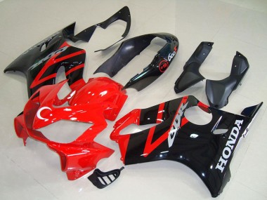 Billigste Honda CBR600 F4i Motorrad Verkleidung Kit 2004-2007 - Rot Glanzendes Schwarz