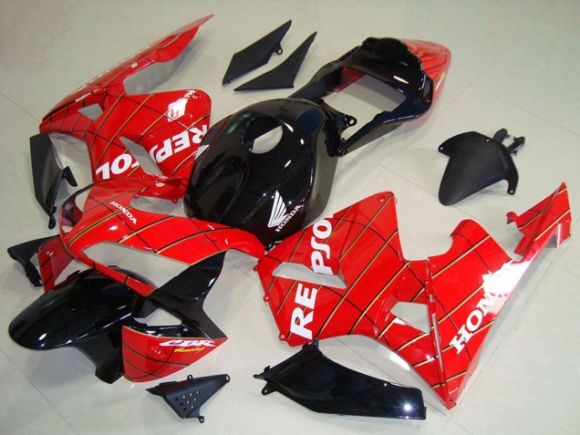 Billigste Honda CBR600RR Motorrad Verkleidung 2003-2004 - Rot Glanzendes Schwarz Spider Man Weiss Repsol