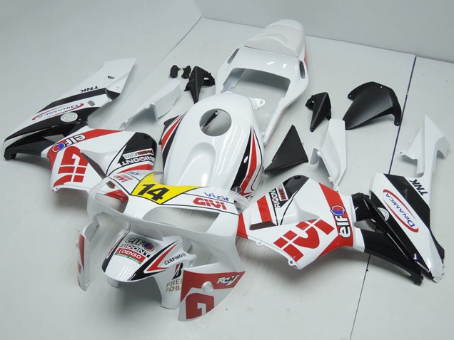 Billigste Honda CBR600RR Motorrad Verkleidung 2003-2004 - Weiss Rot Gelb Glanzendes Schwarz Givi 14