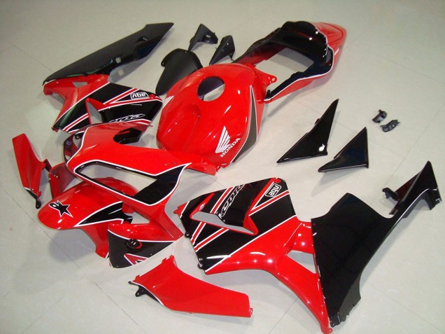 Billigste Honda CBR600RR Motorrad Verkleidungen Kit 2003-2004 - Rot Glanzendes Schwarz
