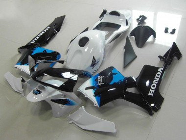 Billigste Honda CBR600RR Motorrad Verkleidung 2003-2004 - Weiss Blau Glanzendes Schwarz