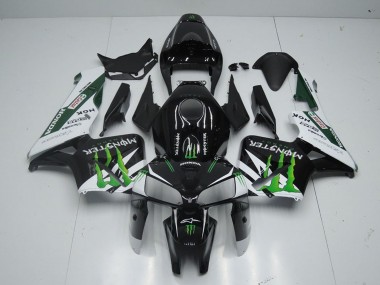 Billigste Honda CBR600RR Motorrad Verkleidung 2005-2006 - Glanzendes Schwarz Weiss Grun Monster