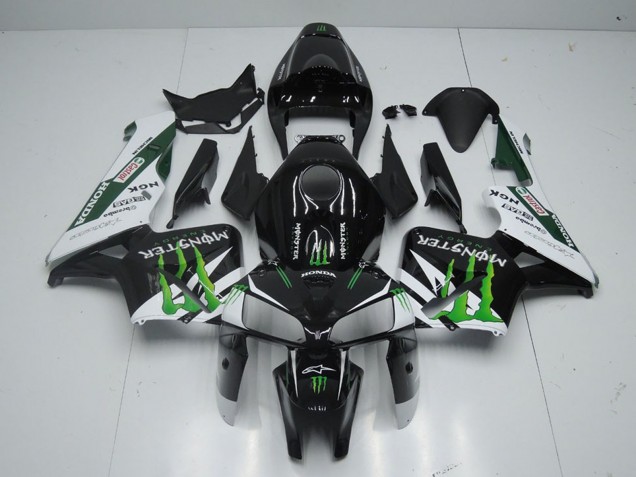 Billigste Honda CBR600RR Motorrad Verkleidung 2005-2006 - Glanzendes Schwarz Weiss Grun Monster