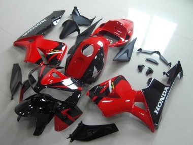 Billigste Honda CBR600RR Motorrad Verkleidung 2005-2006 - Rot Glanzendes Schwarz