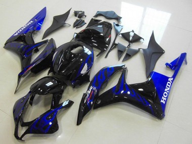 Billigste Honda CBR600RR Motorrad Verkleidung 2007-2008 - Glanzendes Schwarz Blau Flamme