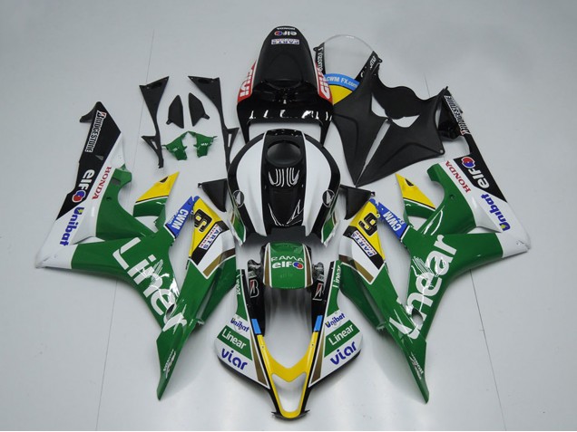 Billigste Honda CBR600RR Motorrad Verkleidung 2007-2008 - Grun Weiss Glanzendes Schwarz Linier