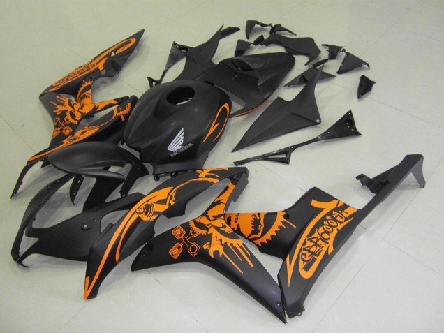 Billigste Honda CBR600RR Motorrad Verkleidung 2007-2008 - Matt Schwarz Orange Schadel