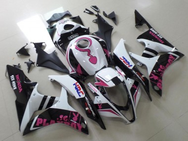 Billigste Honda CBR600RR Motorrad Verkleidung 2007-2008 - Weiss Rosa Matt Schwarz HRC Playboy mit Durex