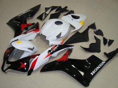 Billigste Honda CBR600RR Motorrad Verkleidung 2007-2008 - Weiss Gelb Rot Glanzendes Schwarz