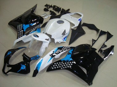 Billigste Honda CBR600RR Motorrad Verkleidungen Kit 2009-2012 - Weiss Blau Glanzendes Schwarz