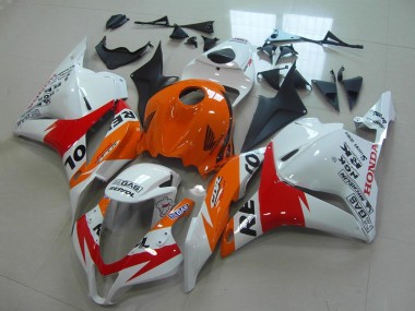 Billigste Honda CBR600RR Motorrad Verkleidungen Kit 2009-2012 - Orange Weiss Rot Glanzendes Schwarz Repsol