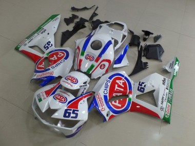 Billigste Honda CBR600RR Motorrad Verkleidung 2013-2023 - Weiss Rot Blau Pata 65