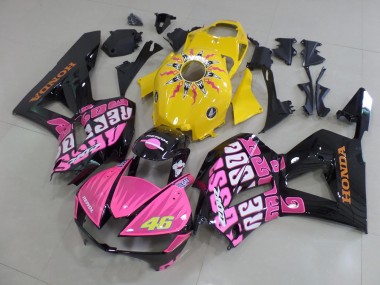 Billigste Honda CBR600RR Motorrad Verkleidung 2013-2023 - Gelb Rosa Glanzendes Schwarz Rossi 46