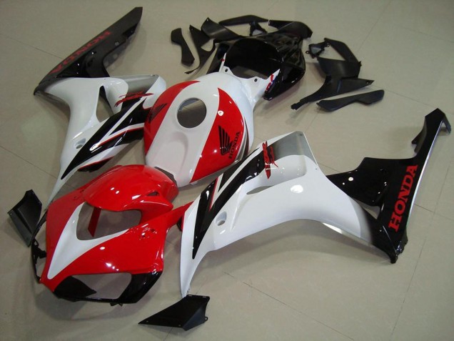 Billigste Honda CBR1000RR Motorrad Verkleidungen Kit 2006-2007 - Weiss Rot Glanzendes Schwarz