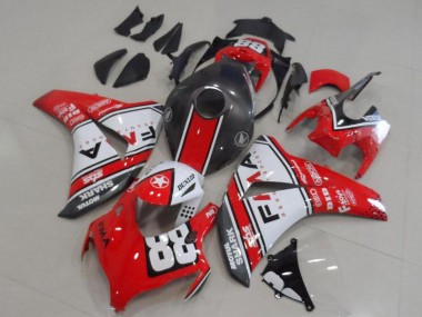 Billigste Honda CBR1000RR Motorrad Verkleidung 2008-2011 - Weiss Rot Matt Schwarz Dunlop Fiamm 88