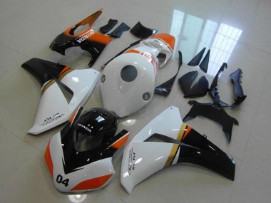 Billigste Honda CBR1000RR Motorrad Verkleidung 2008-2011 - Weiss Orange Glanzendes Schwarz Rennen