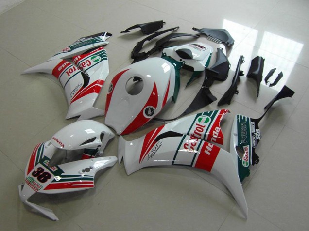 Billigste Honda CBR1000RR Motorrad Verkleidung 2012-2016 - Weiss Rot Grun Castrol 38