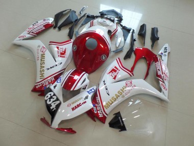 Billigste Honda CBR1000RR Motorrad Verkleidung 2012-2016 - Weiss Rot Musashi 634