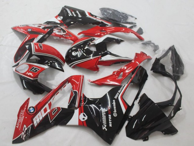 Billigste BMW S1000RR Motorrad Verkleidung 2015-2016 - Weiss Rot Glanzendes Schwarz
