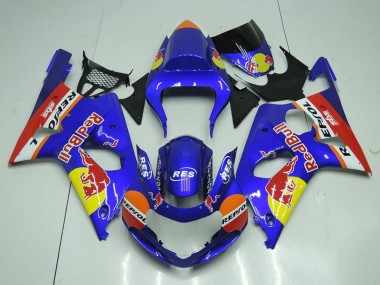 Billigste Suzuki GSXR 1000 Motorrad Verkleidung 2000-2002 - Blau Gelb Red Bull Repsol