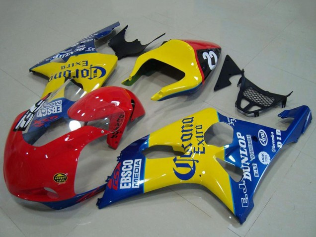 Billigste Suzuki GSXR 1000 Motorrad Verkleidung 2000-2002 - Gelb Rot Blau Corona Rennen