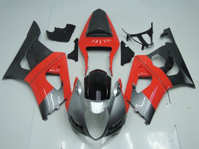 Billigste Suzuki GSXR 1000 Motorrad Verkleidung 2003-2004 - Rot Silber Schwarz