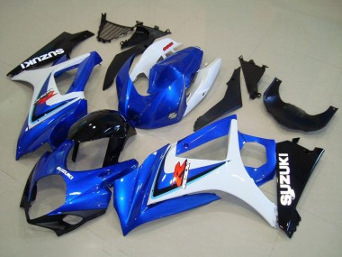 Billigste Suzuki GSXR 1000 Motorrad Verkleidung 2007-2008 - Weiss Blau Schwarz OEM Stil