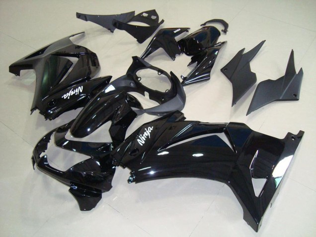 Billigste Kawasaki ZX250R Motorrad Verkleidung 2008-2012 - Glanzendes Schwarz Weiss Ninja