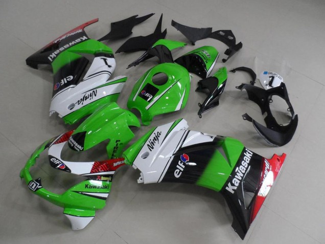 Billigste Kawasaki ZX250R Motorrad Verkleidung 2008-2012 - Weiss Grun Schwarz Rot Elf
