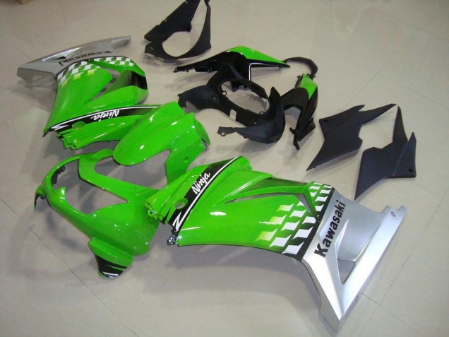 Billigste Kawasaki ZX250R Motorrad Verkleidung 2008-2012 - Grun Silber