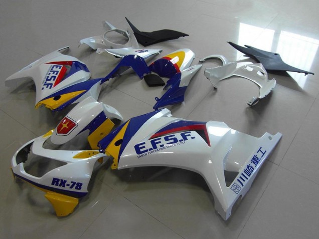Billigste Kawasaki ZX250R Motorrad Verkleidung 2008-2012 - Weiss Gelb Blau Rot EFSF RX-78