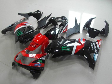 Billigste Kawasaki ZX250R Motorrad Verkleidung 2008-2012 - Glanzendes Schwarz Rot Weiss Grun Monster Motul