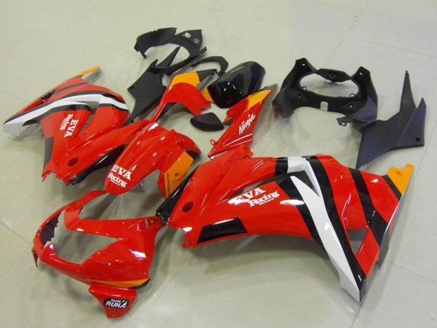 Billigste Kawasaki ZX250R Motorrad Verkleidung 2008-2012 - Rot Orange Weiss Schwarz EVA Rennen