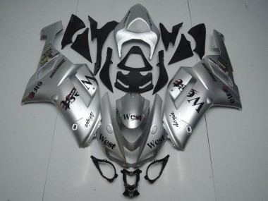 Billigste Kawasaki ZX6R Motorrad Verkleidung 2007-2008 - Silber West