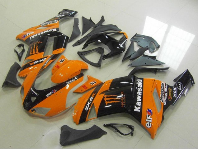 Billigste Kawasaki ZX6R Motorrad Verkleidung 2007-2008 - Orange Monster