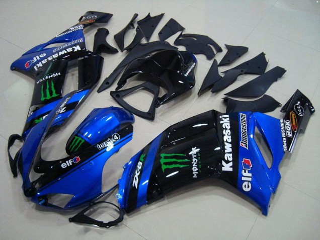 Billigste Kawasaki ZX6R Motorrad Verkleidung 2007-2008 - Blau Monster