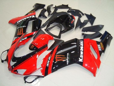 Billigste Kawasaki ZX6R Motorrad Verkleidung 2007-2008 - Monster In Rot