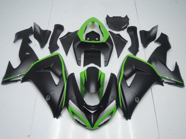 Billigste Kawasaki ZX10R Motorrad Verkleidung 2006-2007 - Grun Matt Schwarz