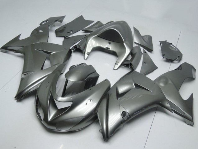 Billigste Kawasaki ZX10R Motorrad Verkleidung 2006-2007 - Glanzendes Grau