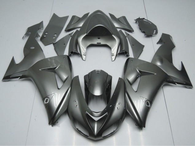 Billigste Kawasaki ZX10R Motorrad Verkleidung 2006-2007 - Glanzendes Grau
