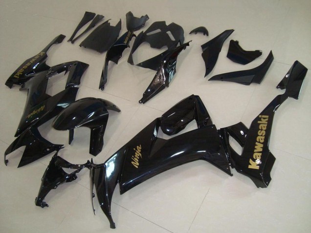 Billigste Kawasaki ZX10R Motorrad Verkleidung 2008-2010 - Glanzendes Schwarz Gold Aufkleber