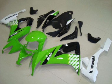 Billigste Kawasaki ZX10R Motorrad Verkleidung 2008-2010 - Weiss Grun Glanzendes Schwarz