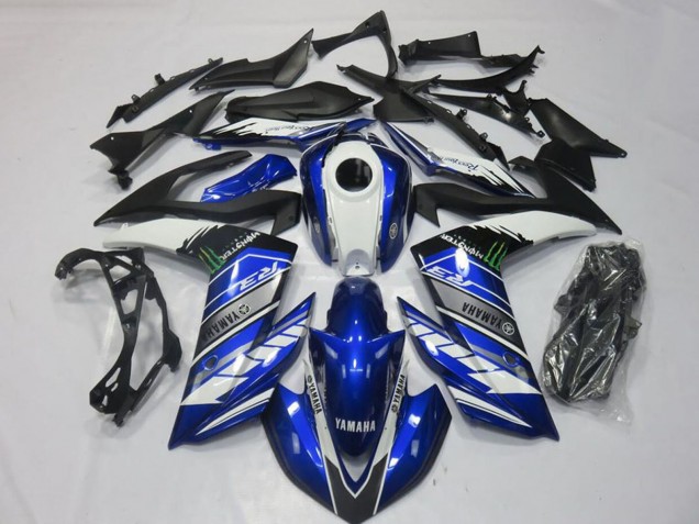 Billigste Yamaha YZF R3 Motorrad Verkleidung 2015-2018 - Blau Weiss Schwarz Grun Monster